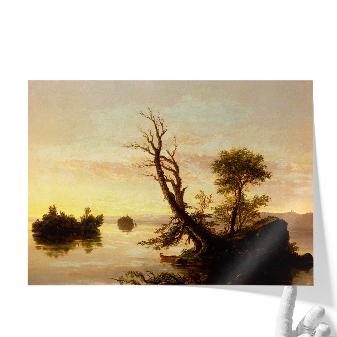 American Lake Scene, 1844 - Canvas Print Wall Art