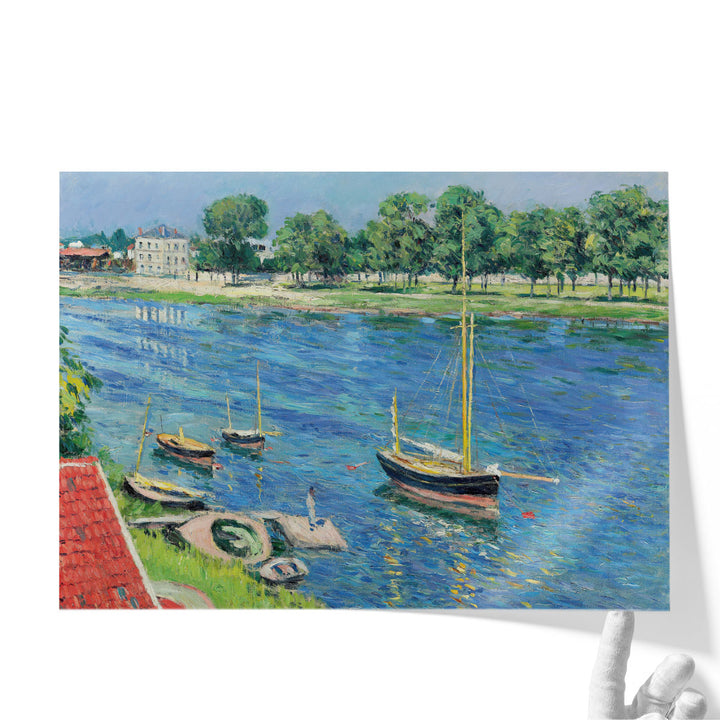La Seine a Argenteuil, Bateaux au Mouillage - Canvas Print Wall Art
