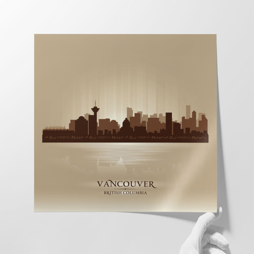 Vancouver British Columbia, City Skyline - Canvas Print Wall Art