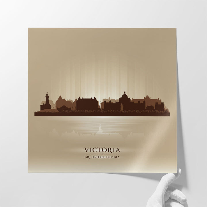 Victoria British Columbia, City Skyline - Canvas Print Wall Art