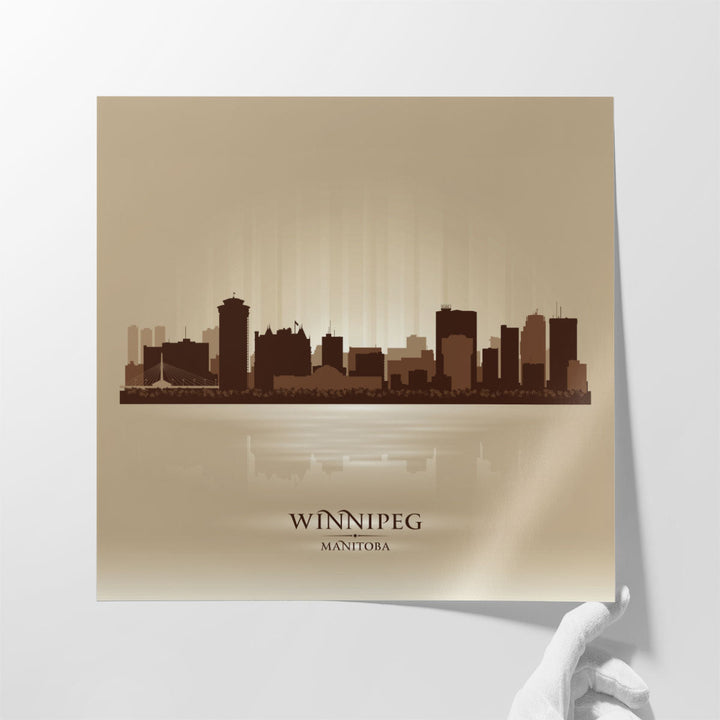 Winnipeg Manitoba, City Skyline - Canvas Print Wall Art