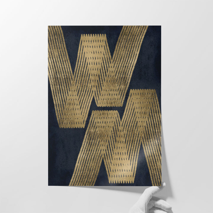 Golden Criss Cross 2 - Canvas Print Wall Art