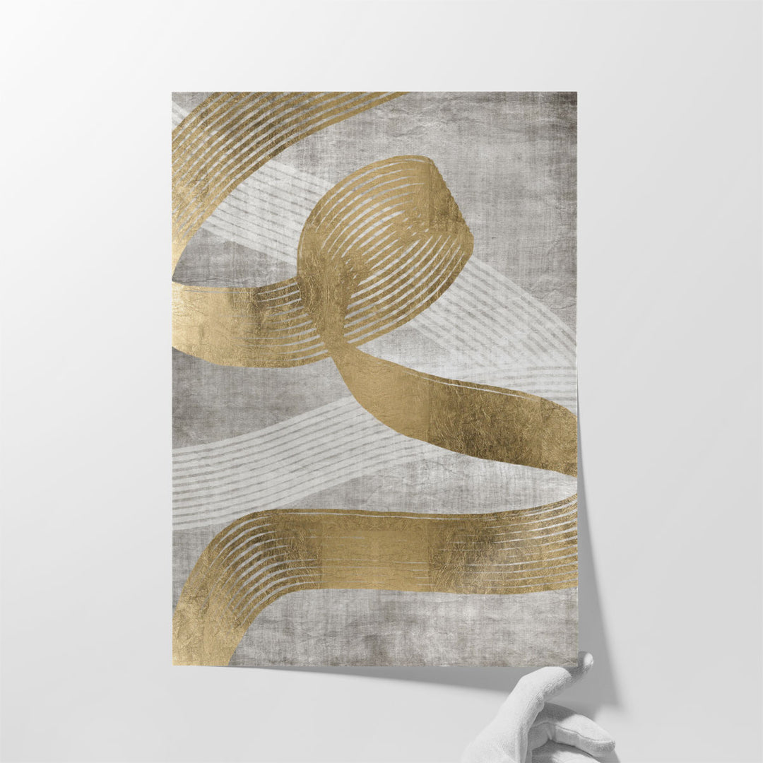 Golden Ribbon 2 - Canvas Print Wall Art