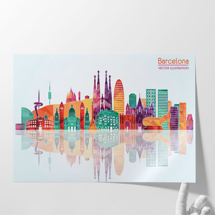 Barcelona, Spain Skyline - Canvas Print Wall Art