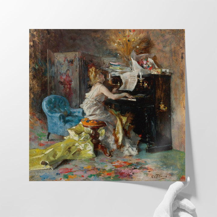 Woman at a Piano - Canvas Print Wall Art