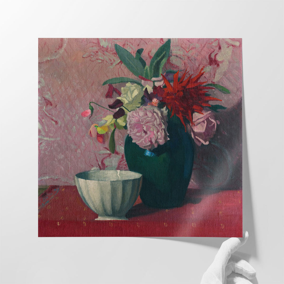 Green Vase and White Bowl, 1919 - Canvas Print Wall Art