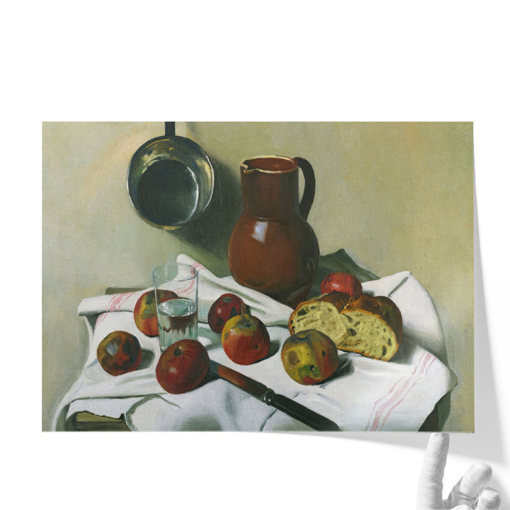 Apples, Jug, Glass of Water and Tin Pan - Canvas Print Wall Art