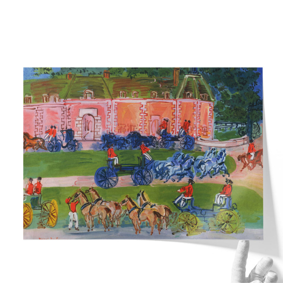 Chateau and Horses - Canvas Print Wall Art
