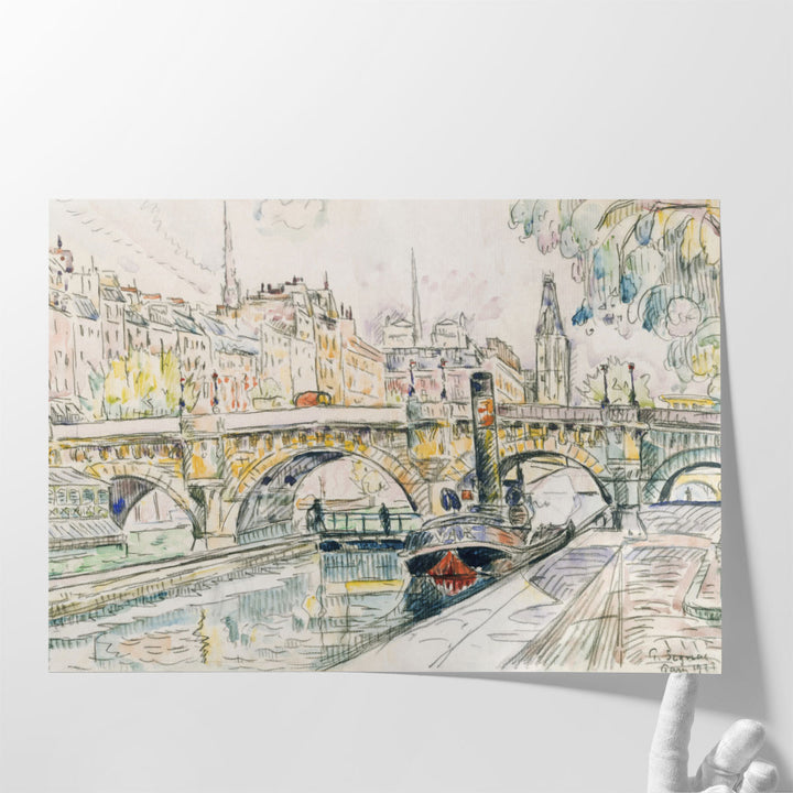 Tugboat at the Pont Neuf, Paris - Canvas Print Wall Art