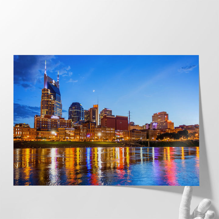 Downtown Nashville, Tennessee City Skyline - Canvas Print Wall Art