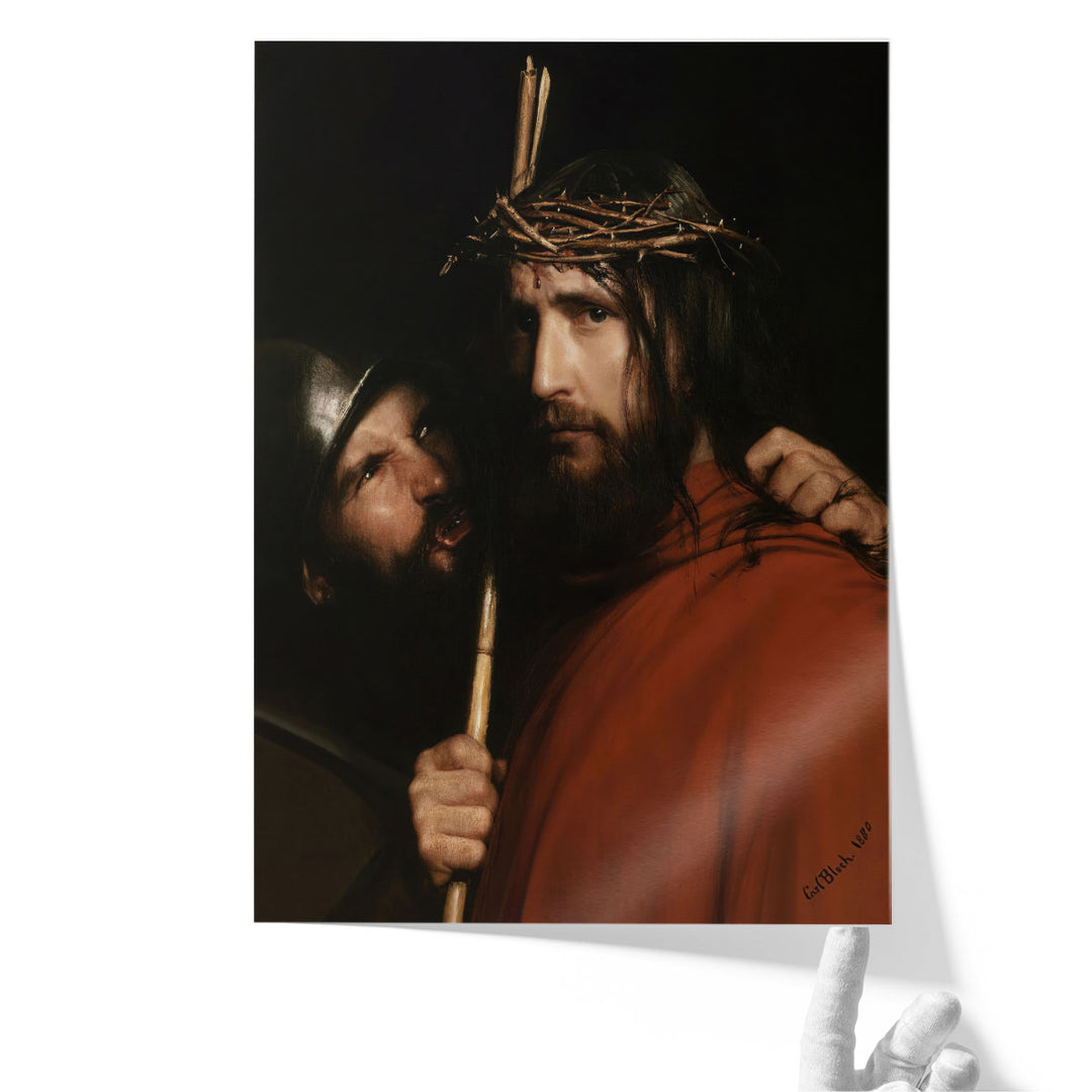 Christ with Mocking Soldier - Canvas Print Wall Art