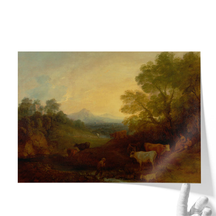 Landscape with Cattle - Canvas Print Wall Art