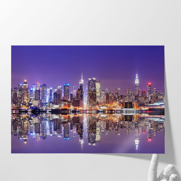 New York City Skyline During Night - Canvas Print Wall Art