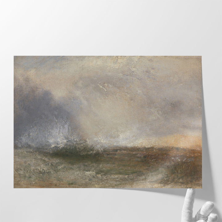 Stormy Sea Breaking on a Shore - Canvas Print Wall Art