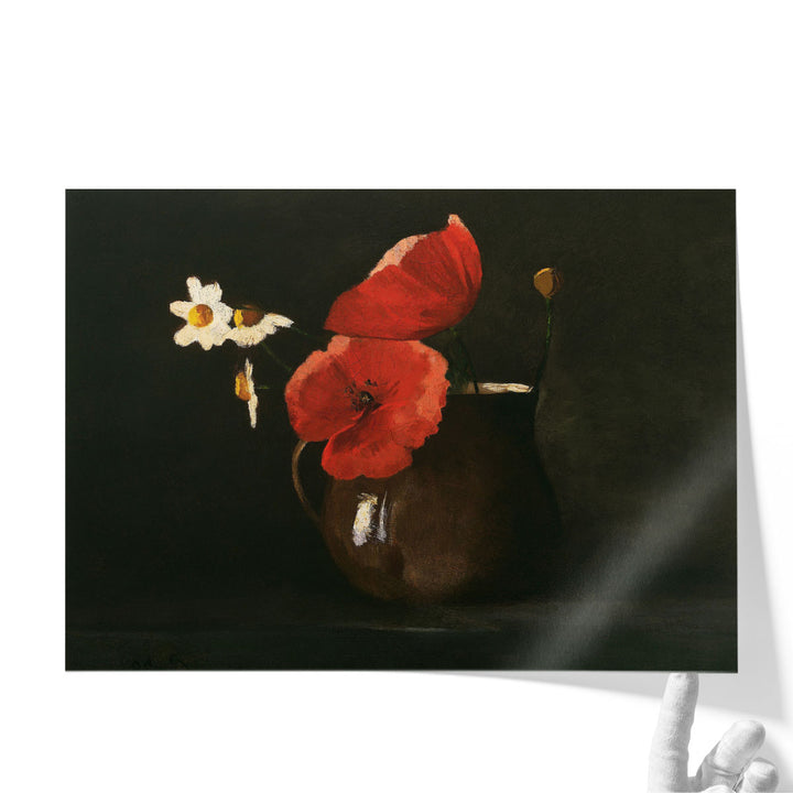 Brown master bedroom wall art with botanical theme
