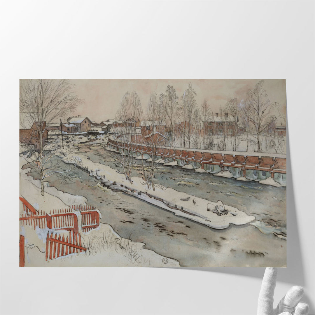 The Timber Chute, Winterscene - Canvas Print Wall Art