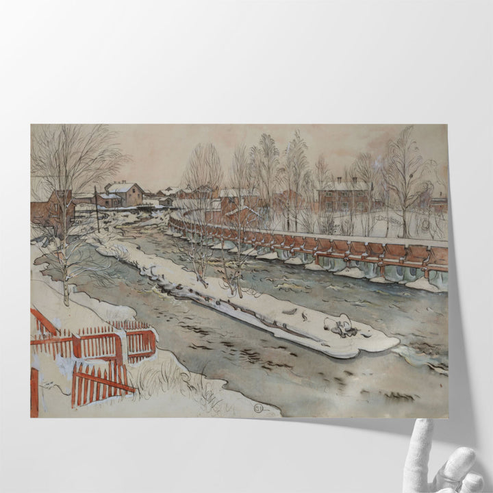 The Timber Chute, Winterscene - Canvas Print Wall Art