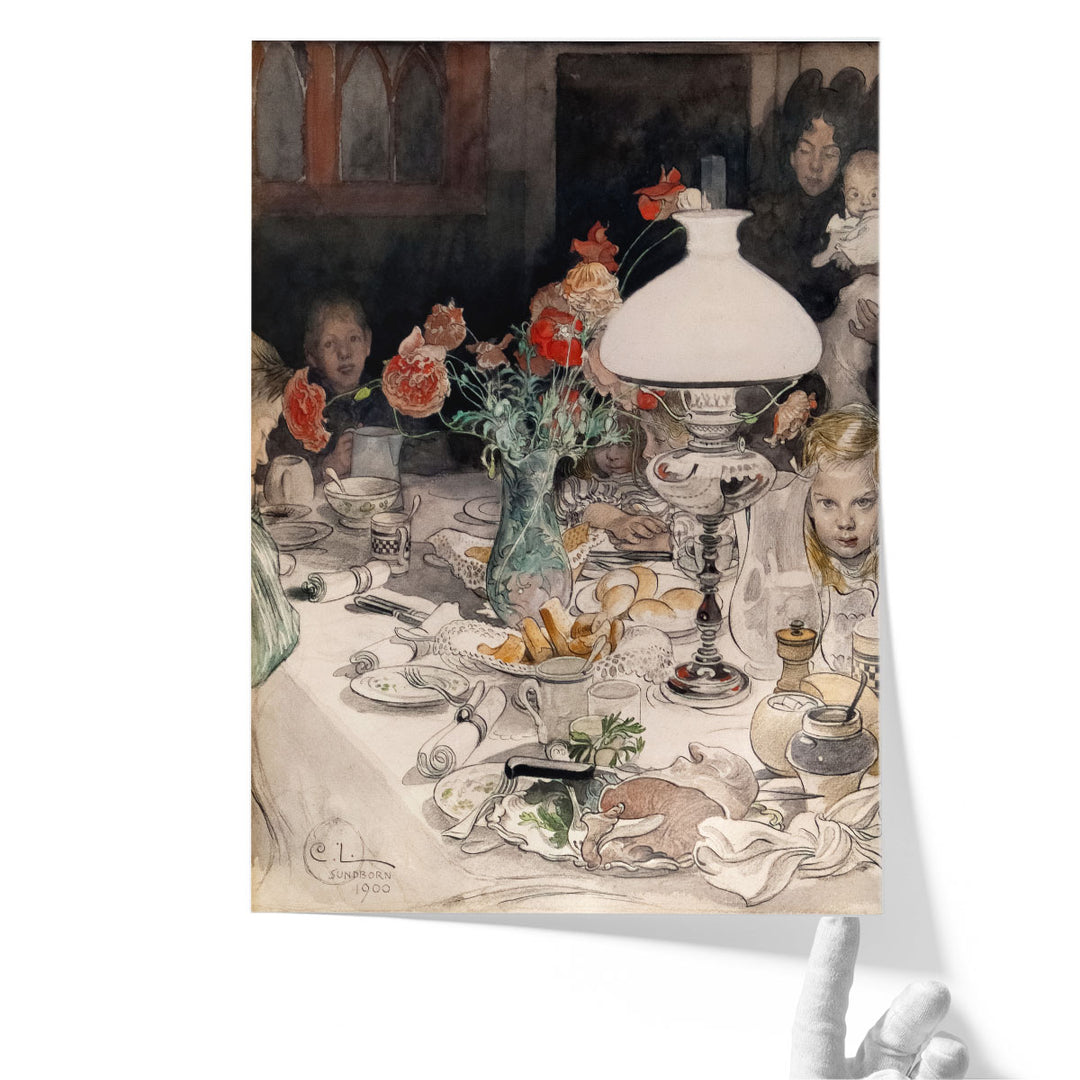 Around the Evening Lamp - Canvas Print Wall Art