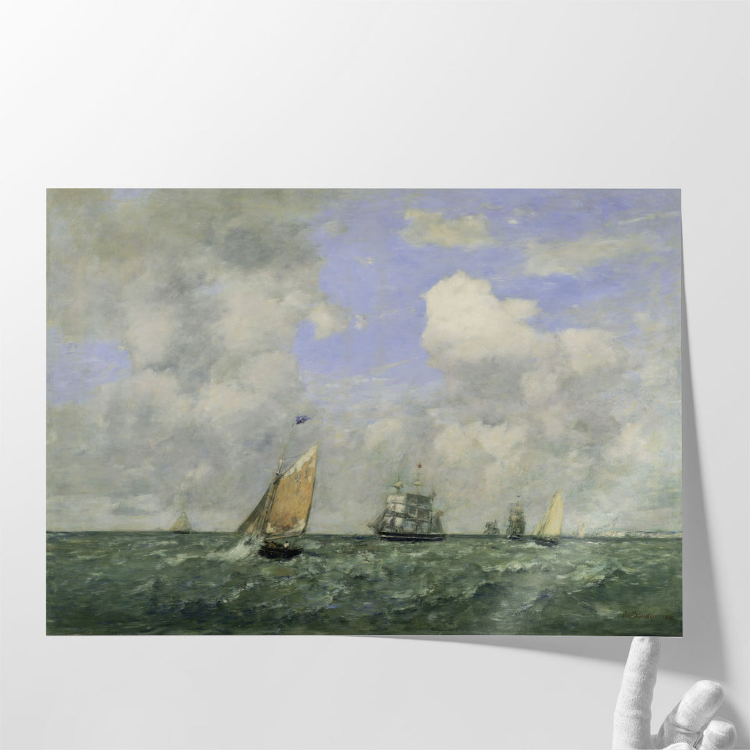 Ships and Sailing Boats Leaving Le Havre, 1887 - Canvas Print Wall Art