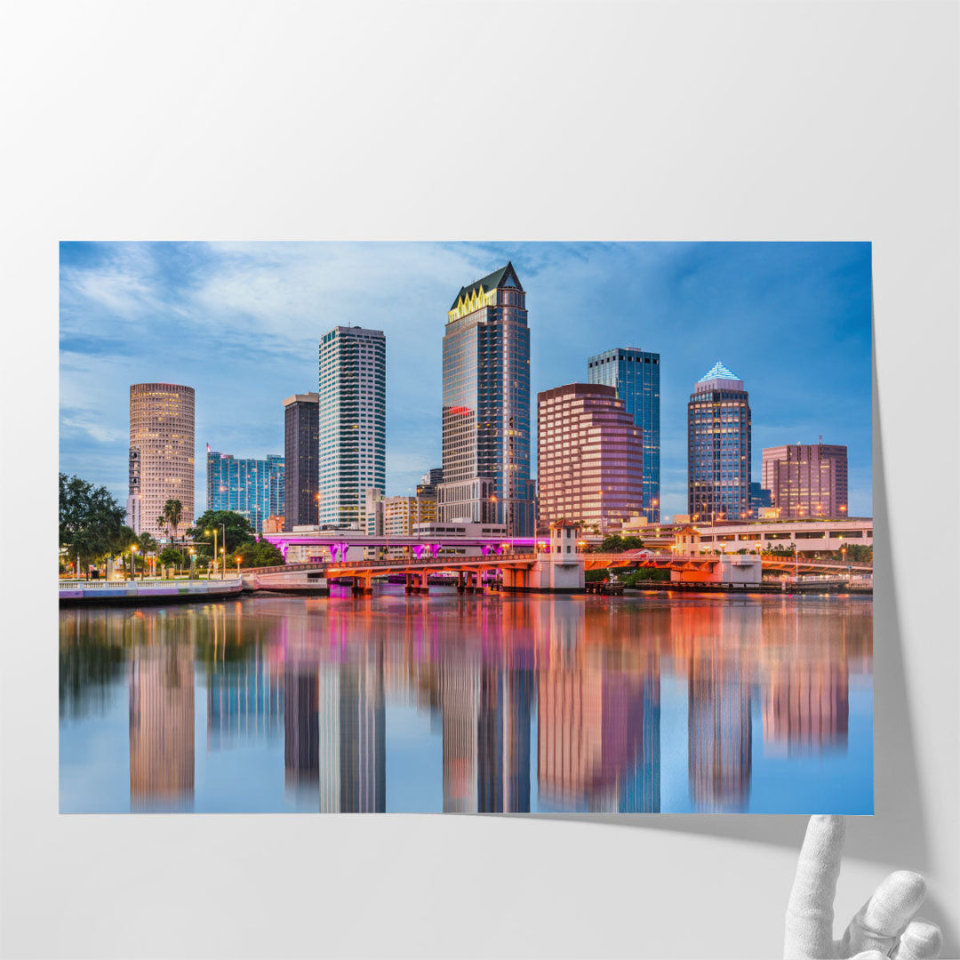 Tampa, Florida, Downtown Skyline - Canvas Print Wall Art