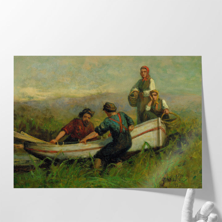 People Near Boat, 1983 - Canvas Print Wall Art