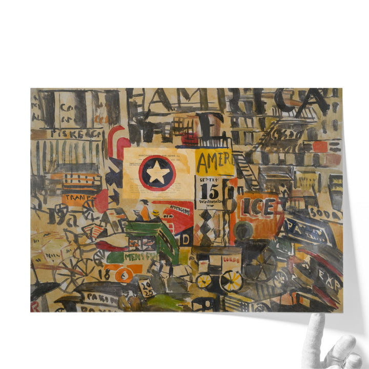 New York Street Scene, 1920 - Canvas Print Wall Art