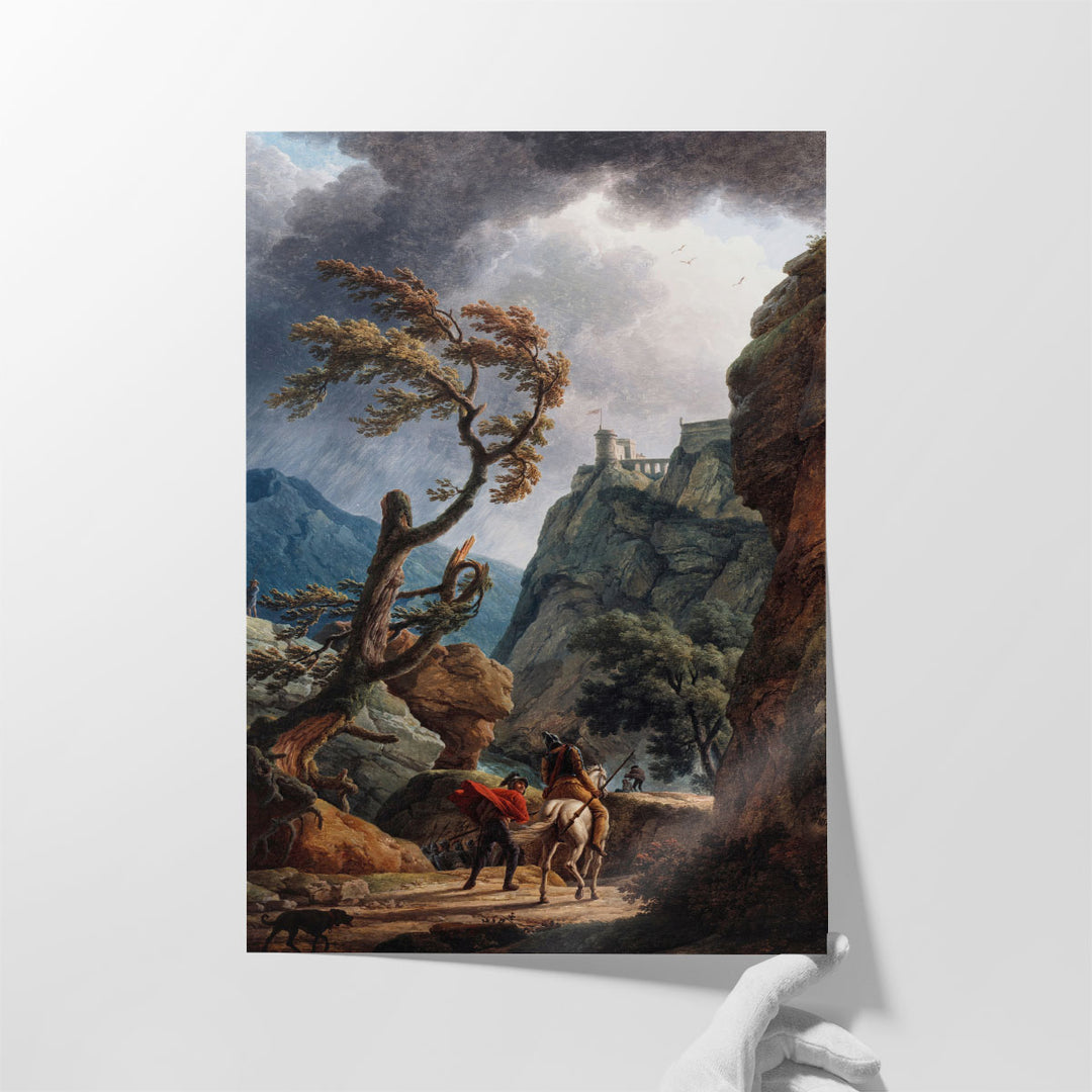 Soldiers in a Mountain Gorge, with a Storm, 1789 - Canvas Print Wall Art
