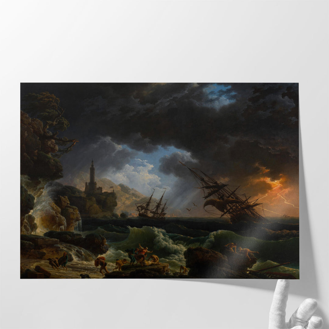A Shipwreck in Stormy Seas - Canvas Print Wall Art