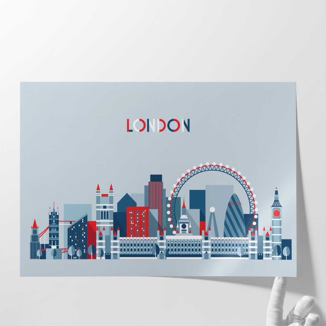 London, England, City Skyline - Canvas Print Wall Art