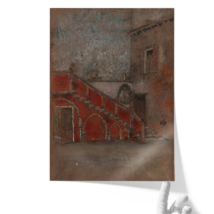 The Staircase, Note in Red - Canvas Print Wall Art