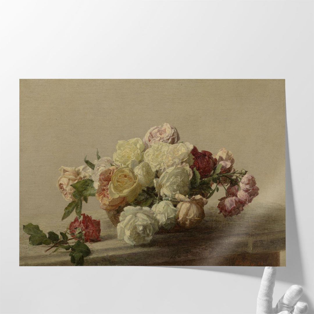 Bowl of Roses on a Marble Table, 1885 - Canvas Print Wall Art