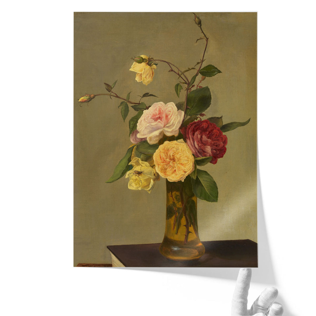 Roses in a Vase - Canvas Print Wall Art