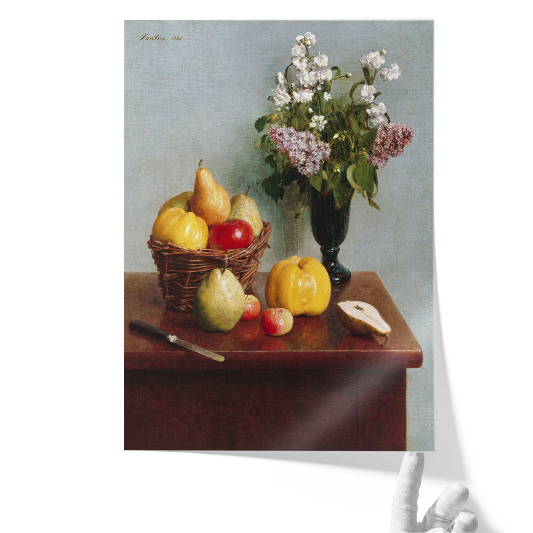 Still Life with Flowers and Fruit, 1866 - Canvas Print Wall Art