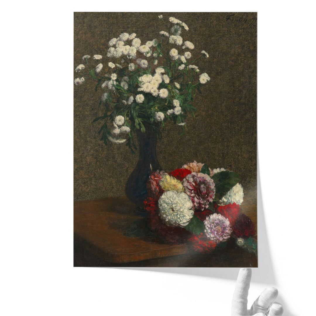 Fleurs, Camomille et Dahlias, 1871 - Canvas Print Wall Art