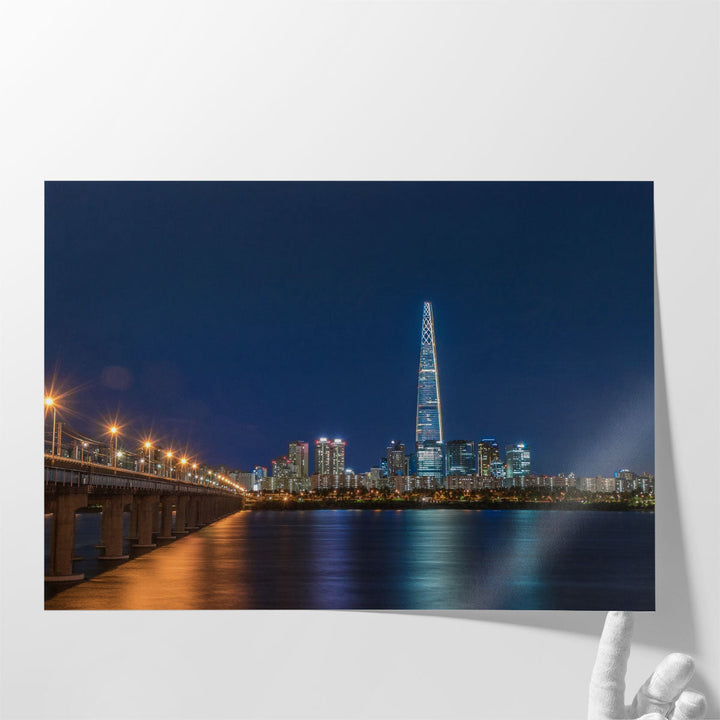 Seoul City Skyline At Han River, South Korea - Canvas Print Wall Art