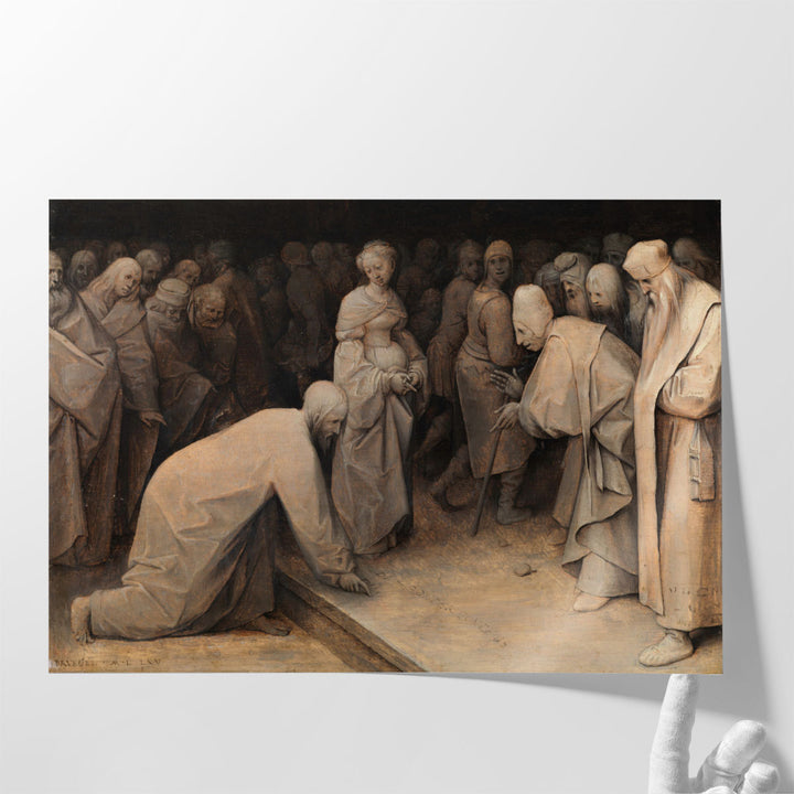Christ and the Woman Taken in Adultery - Canvas Print Wall Art