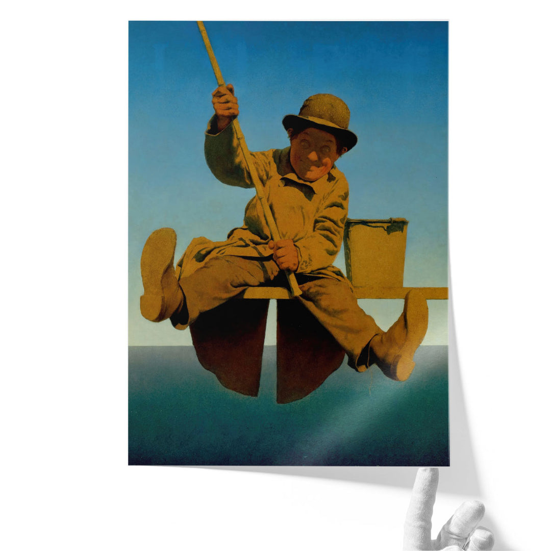 Fisherman on Pier, 1921 - Canvas Print Wall Art