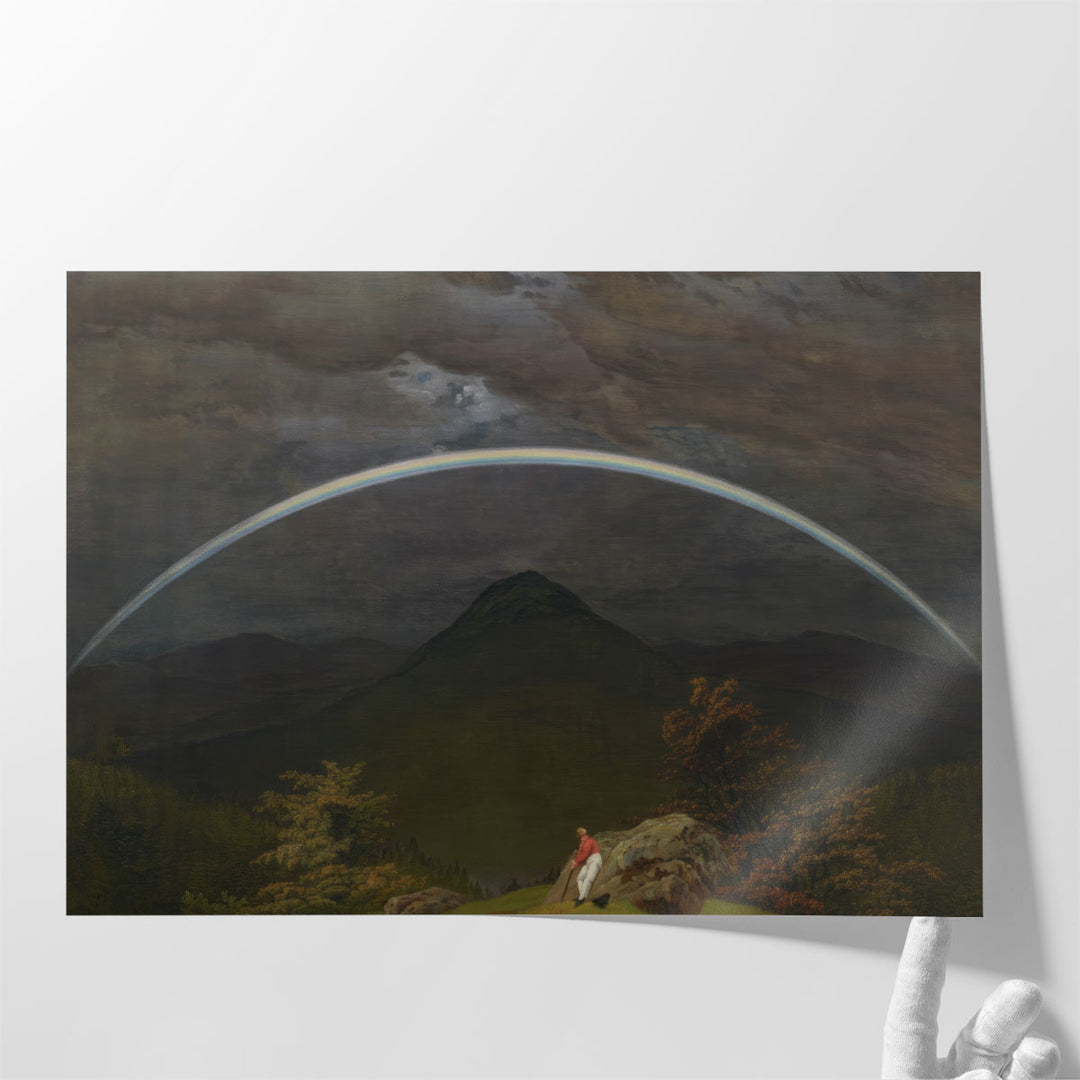 Mountain Landscape with Rainbow - Canvas Print Wall Art