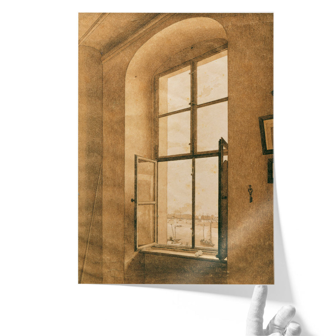 Blick aus dem Atelier des Künstlers in Dresden auf die Elbe - Canvas Print Wall Art
