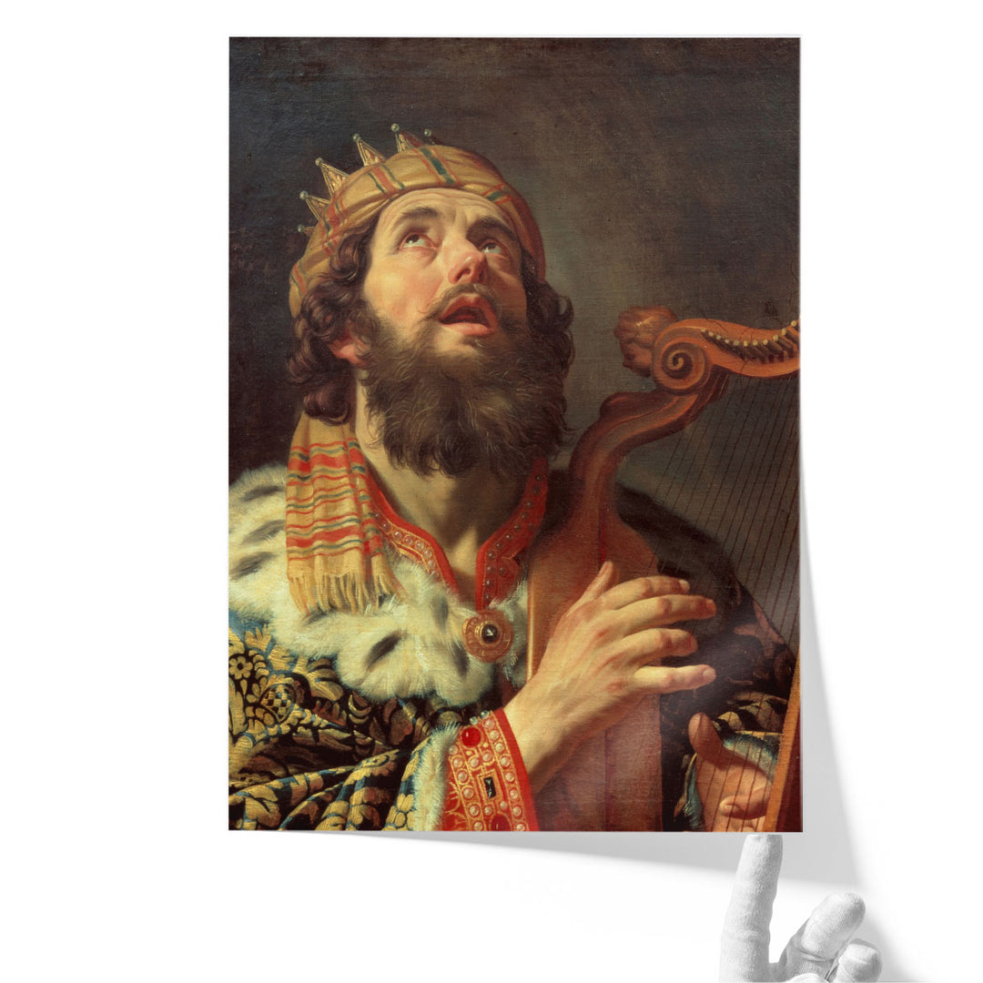 King David Playing the Harp - Canvas Print Wall Art