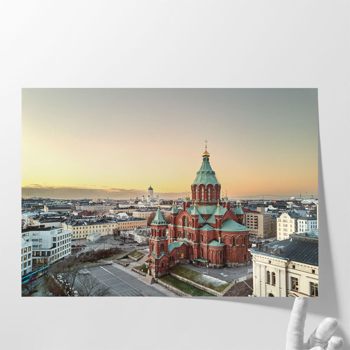 Aerial View of Uspenski Cathedral, Helsinki Finland - Canvas Print Wall Art