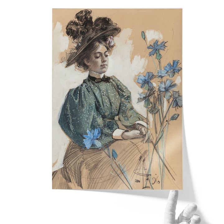 Lady with Flowers, 1896 - Canvas Print Wall Art
