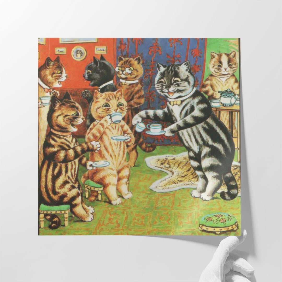 Cat's Tea Party - Canvas Print Wall Art