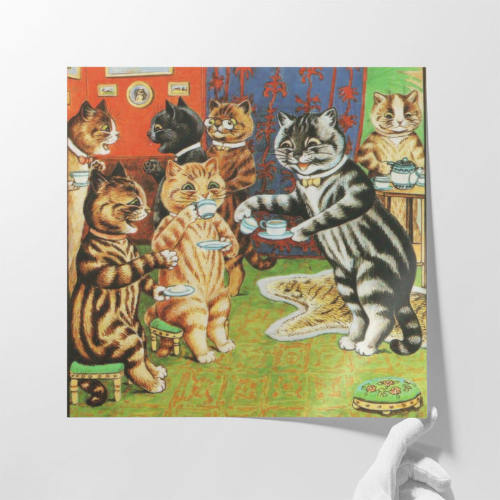 Cat's Tea Party - Canvas Print Wall Art