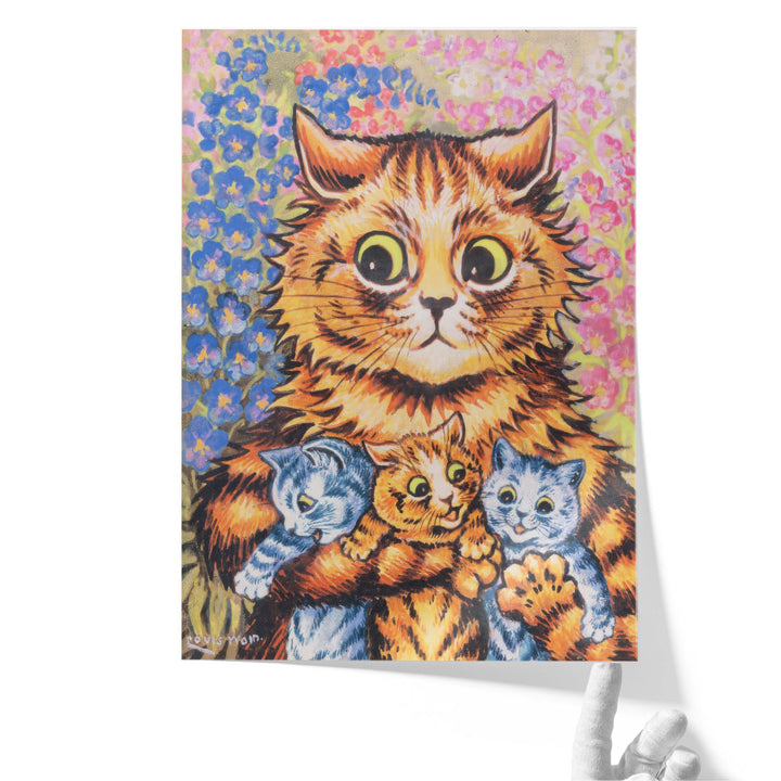 A Cat with her Kittens - Canvas Print Wall Art