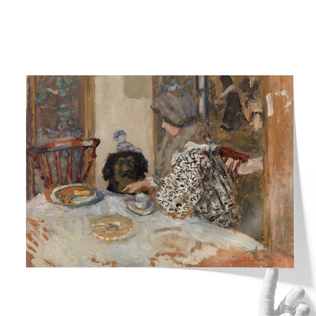 Woman and Dog at Table, 1908 - Canvas Print Wall Art