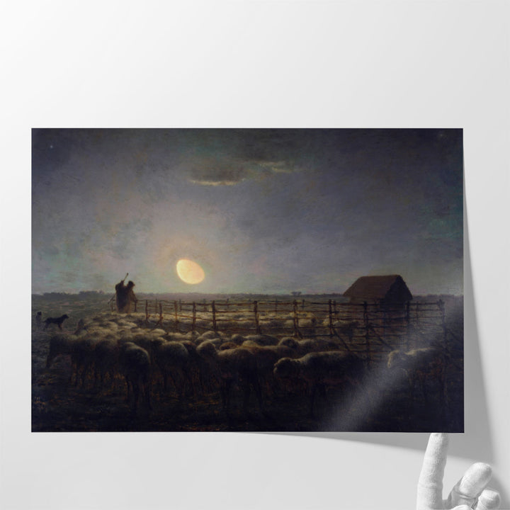 The Sheepfold, Moonlight - Canvas Print Wall Art