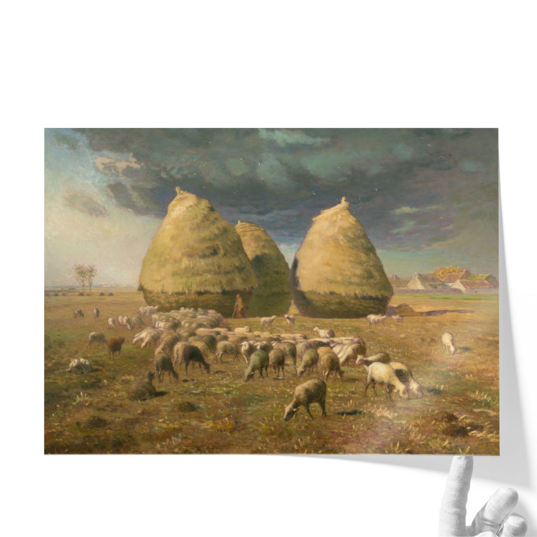 Haystacks Autumn - Canvas Print Wall Art