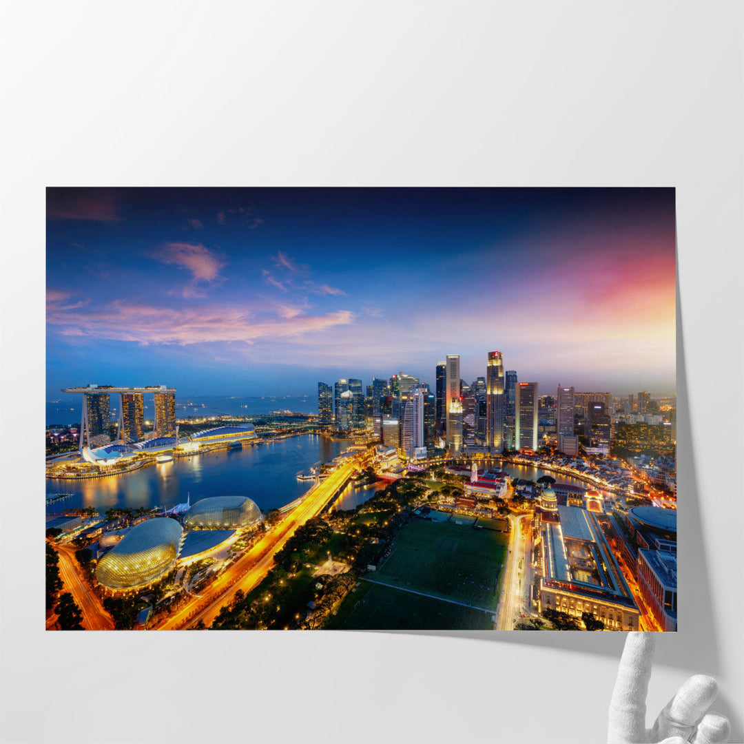 Business District, Singapore City Skyline - Canvas Print Wall Art