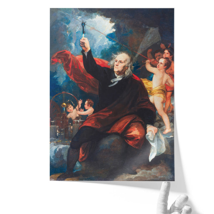 Benjamin Franklin Drawing Electricity from the Sky - Canvas Print Wall Art